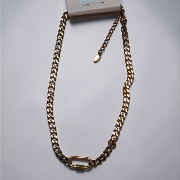 Ellison + Young Polished Gold Chain Necklace with Signature Clasp - Picture 2 of 4